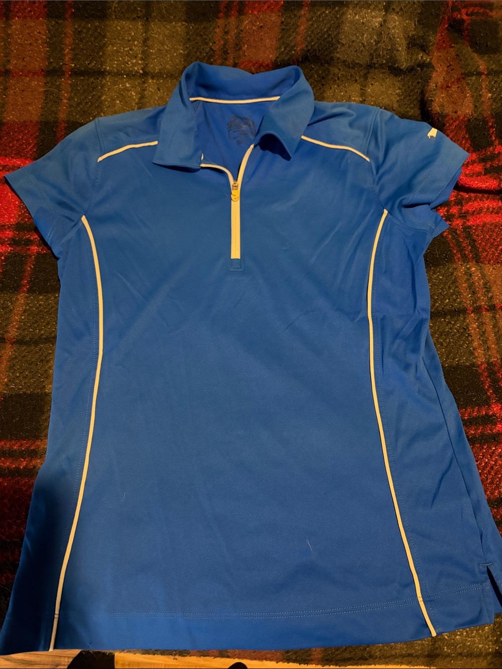 Women’s Blue GolfPolo with White Piping